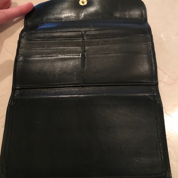Black Coach wallet with checkbook cover - Picture 3 of 6